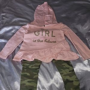 2 piece toddler girl set with hoodie